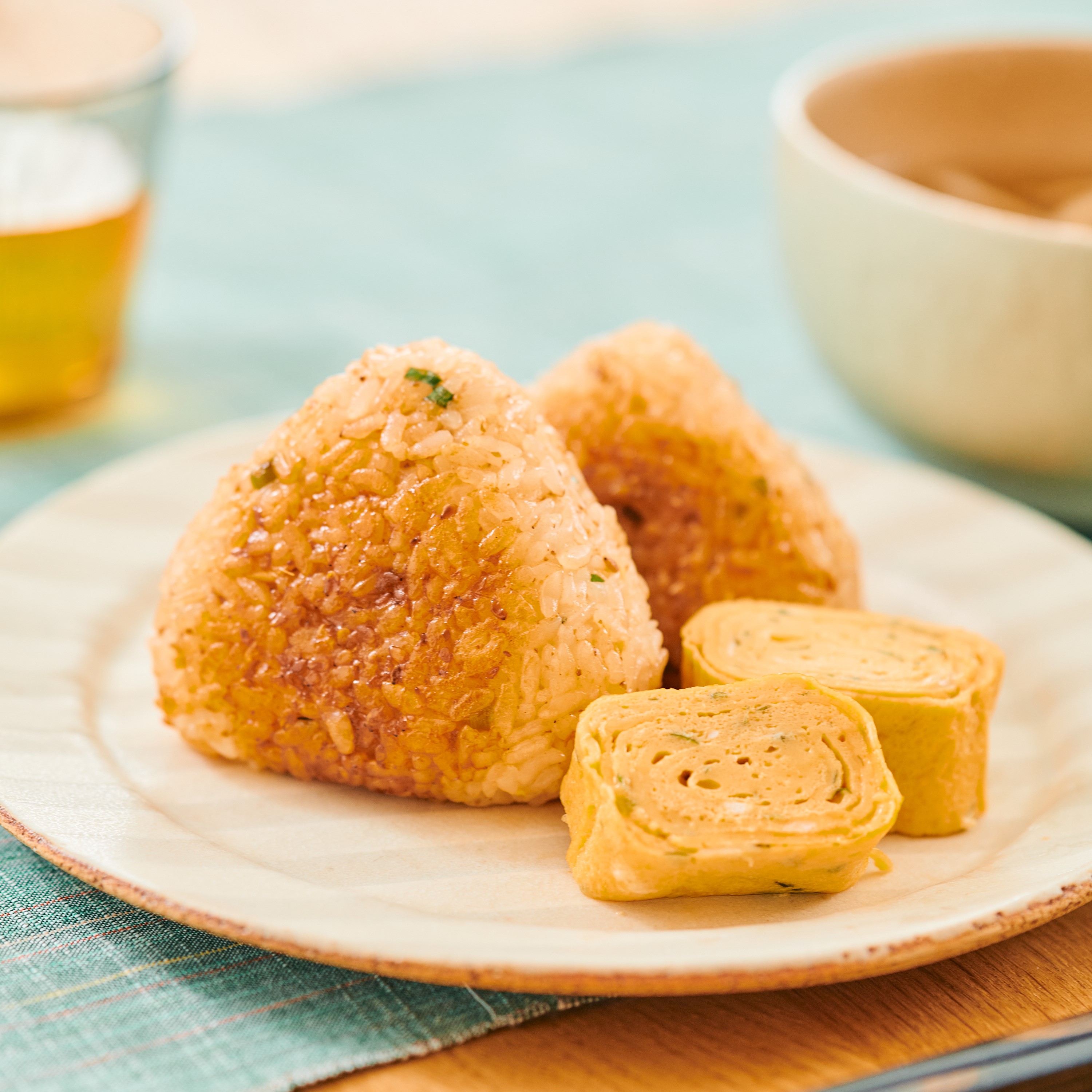 薬味とチーズのソース焼きおにぎり